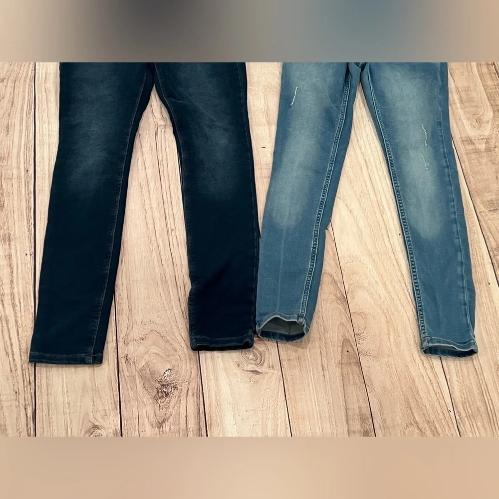 Justice Girls Size 12 Denim Bundle 2 Skinny Jeans + Button Front Skirt Y2K